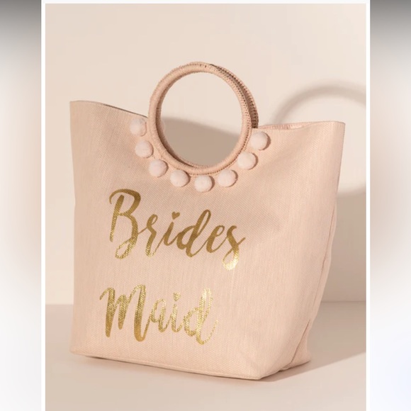 Lot of 4 SHIRALEAH pink vegan *bridesmaid* beach pool tote bag satchel party - Picture 3 of 7